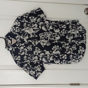 Original Penguin Blue Floral Short Sleeve Button Down